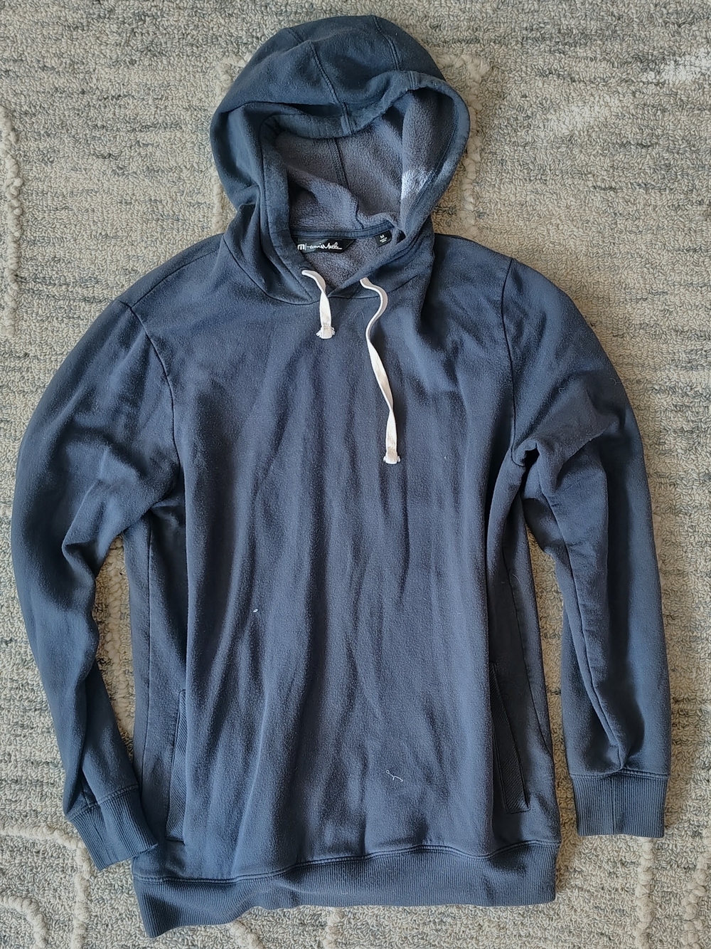 TravisMathew Mens Pullover Cloud Hoodie Navy Blue - Medium